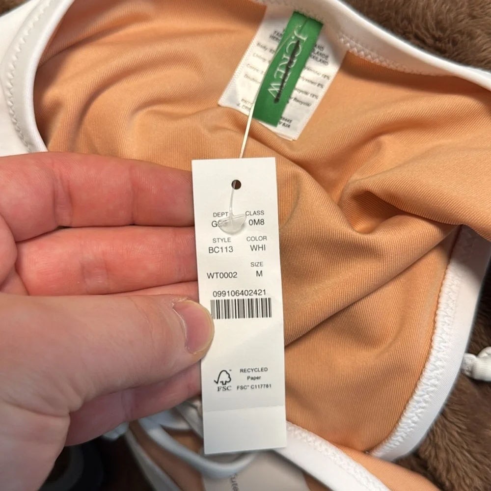 J. Crew Heritage hipster string bikini bottom in White - Picture 7 of 8